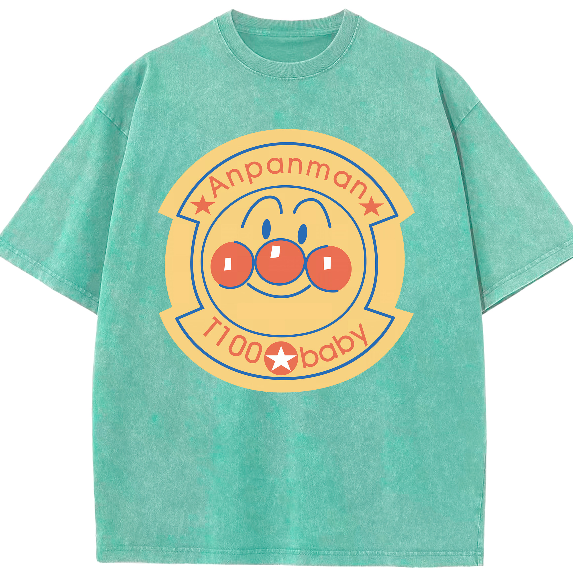 （画像用） アンパンマン Anpanman 綿100% ヴィンテージ風 半袖Tシャツ（フロントプリント）